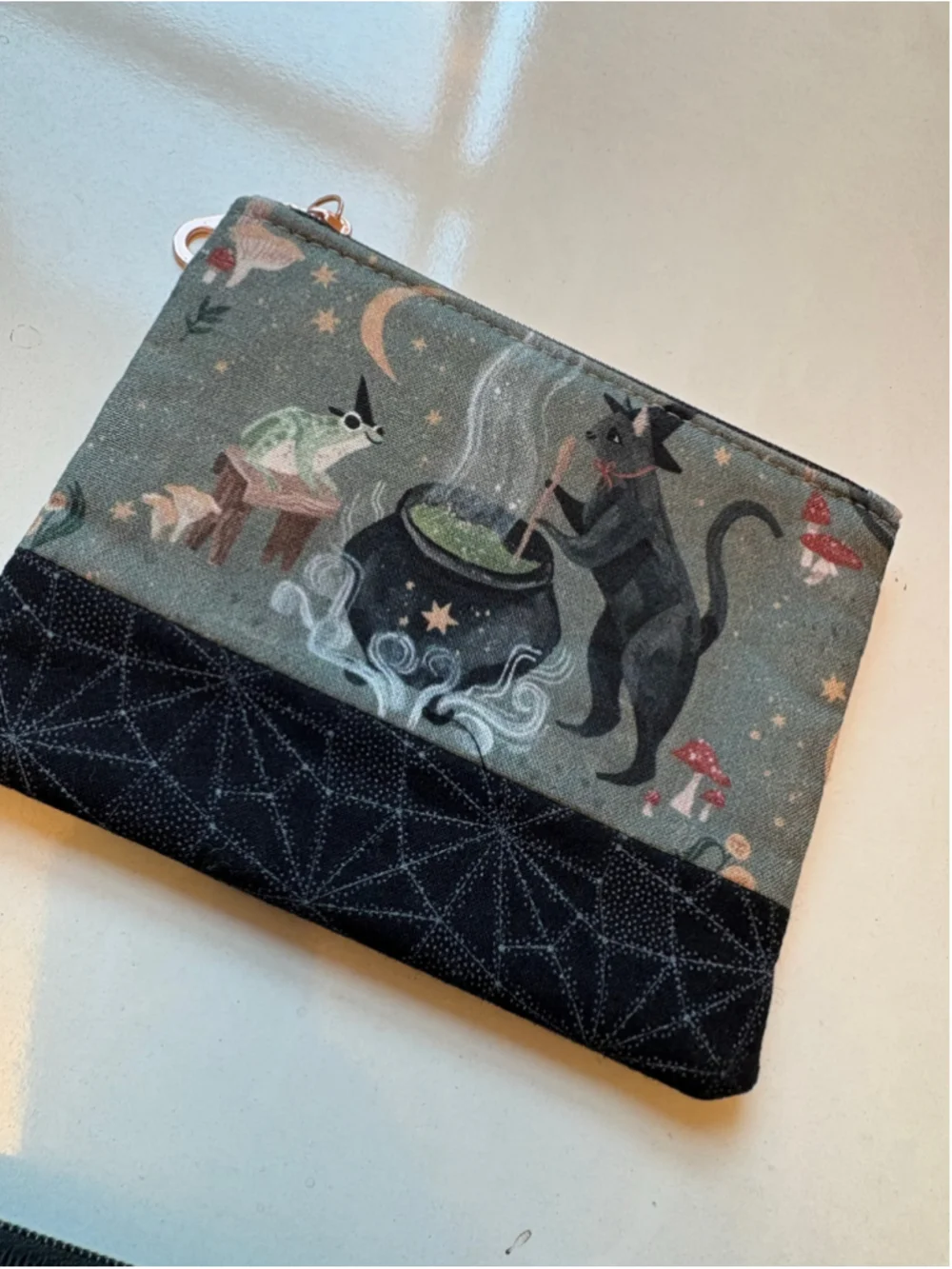 Handmade Spooky Zipper Pouch Set | Halloween Cosmetic & Coin Bags | 2-Piece